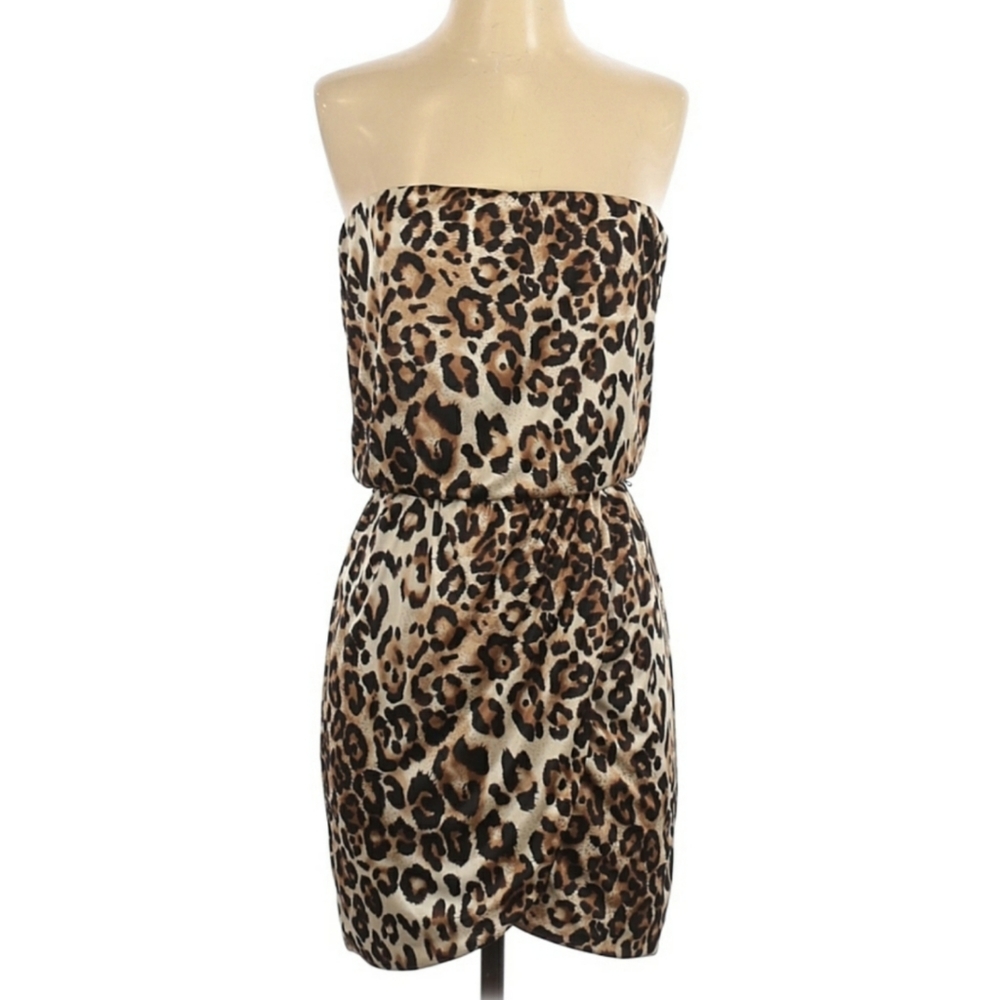 Leopard Print Mini Tube Dress
